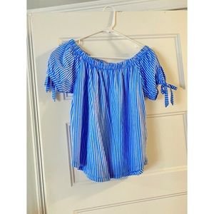 H&M L.O.G.G. Pinstripe Boho Top